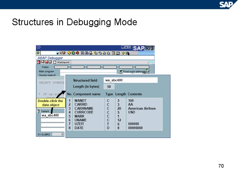 70 Structures in Debugging Mode